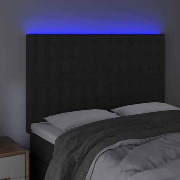 Maison Exclusive - LED-päätymustalla 144x5x118/128 cm sametti Svart