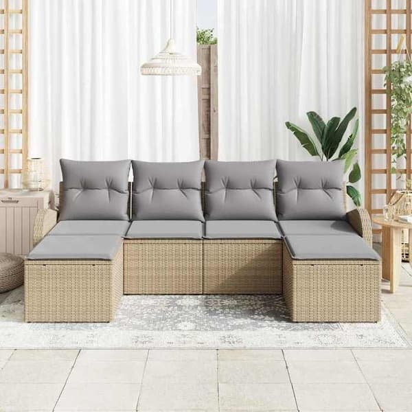 Maison Exclusive - 6 osan beige puutarhakalustesarja