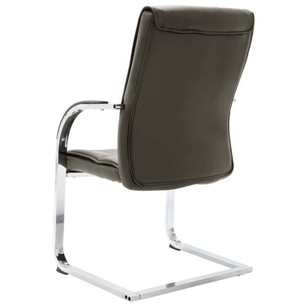 Kontorstol - EKSKLUSIV HUS - Cantilever stol - Grå kunstlæder - Ergonomisk ryg - Forkromede metalben Grå