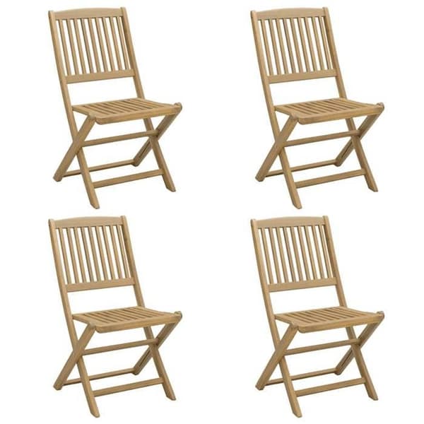 Maison Exclusive - Fällstolar, set om 4, 57 x 49 x 90 cm, i massiv akaciaträ