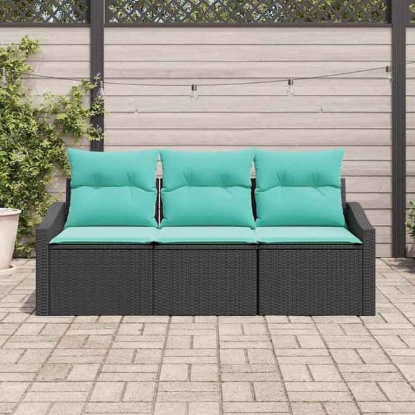 Trädgårdsmöbler - EXKLUSIVT HUS - Modulär modell - Svart - Poly rattan & stålram - Justerbart bord