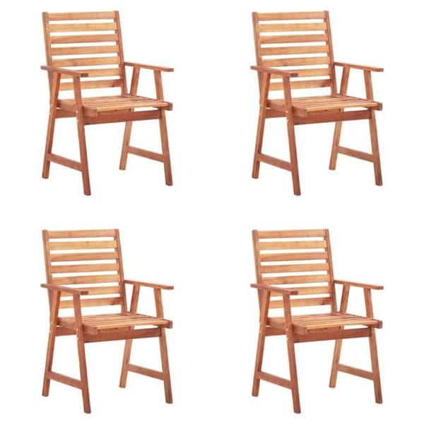 Maison Exclusive - Utomhusmatstolar set om 4 med kuddar i massiv akacia