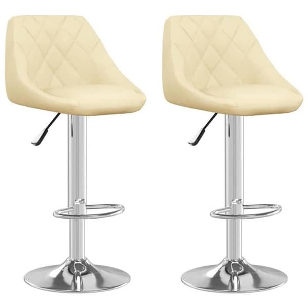 Maison Exclusive - Barstolar set om 2 i krämfärgad konstläder