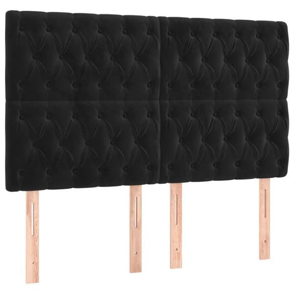 Maison Exclusive - LED-päätymustalla 144x7x118/128 cm sametti Svart
