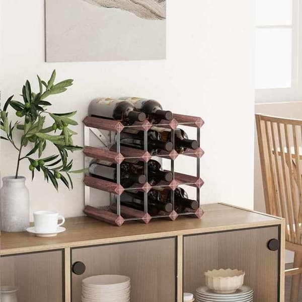 Maison Exclusive - Flaskställ för 12 flaskor Brun Solid furu