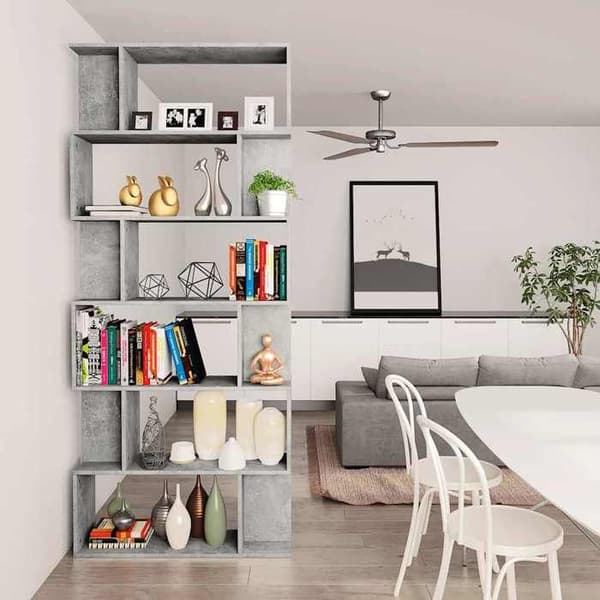 Maison Exclusive - Bibliotek/Rumseparator Grå beton Ingeniørtræ