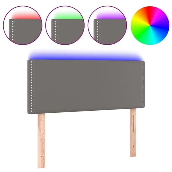 Maison Exclusive - LED Hovedgærde Grå 80x5x78/88 cm Syntetisk Læder Grå