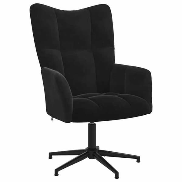 Maison Exclusive - Afslapningsstol med skammel Sort Velour