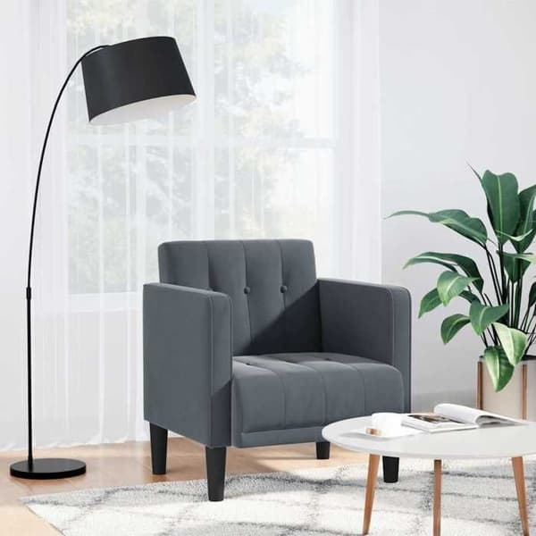Maison Exclusive - Stol med armlæn i mørkegrå velour 53 cm