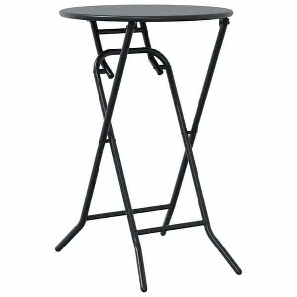 Trädgårdsbistro-set - EXKLUSIV HEM - 3 delar - Antracit - Fällbart stål - Avtagbara kuddar antracit