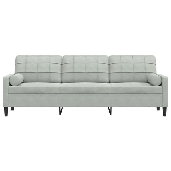 Maison Exclusive - Soffa 3 platser med ljusgrå kuddar 210 cm sammet