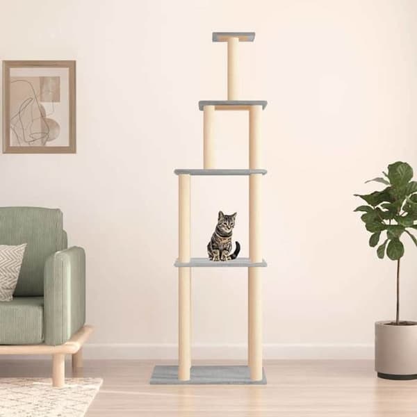 Maison Exclusive - Katte træ med sisal kløer i lys grå 183 cm ljusgrått