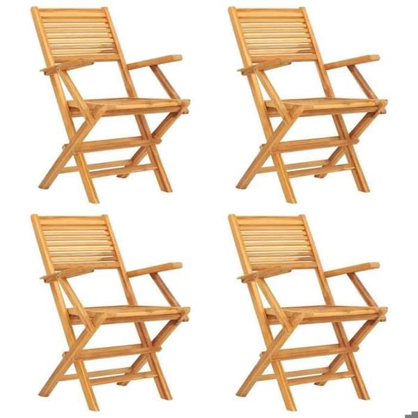 Maison Exclusive - Fällbara stolar, set om 4, 55 x 62 x 90 cm, i massivt teakträ