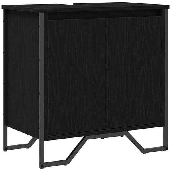 Badeværelsesmøbel - EKSKLUSIV HUS - 60 x 35 x 60 cm - Sort - Ingeniørtræ - Rummelig opbevaring Svart