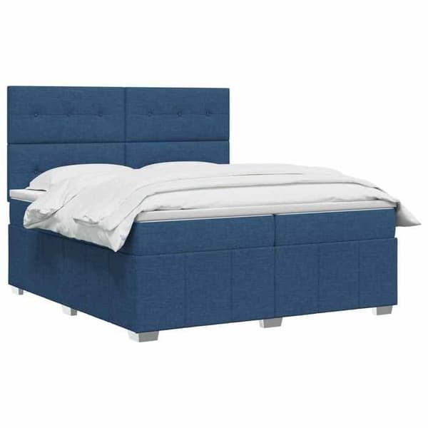 Maison Exclusive - Boxspring-sänky sinisellä patjalla 200 x 200 cm Kangas