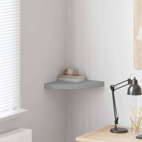 Maison Exclusive - Harmaa kulma kelluva hylly 35x35x3,8 cm MDF Grå