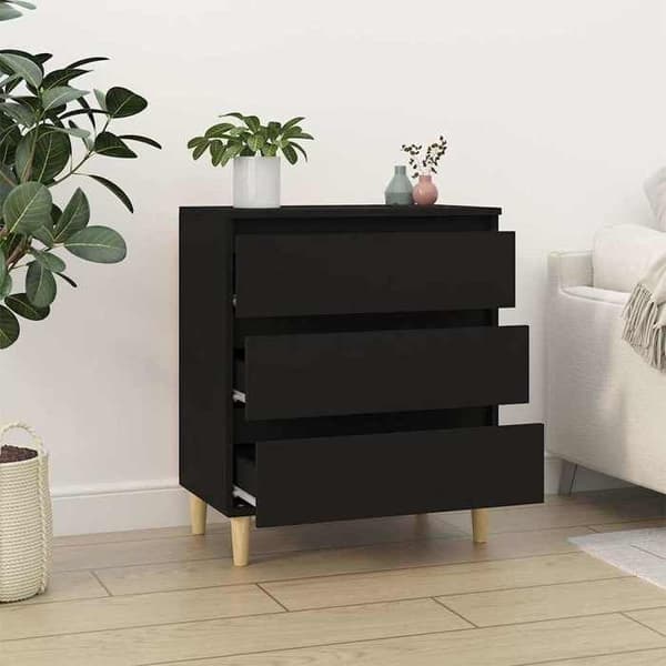 Maison Exclusive - Buffé Svart 60x35x70 cm Ingenjörsträ