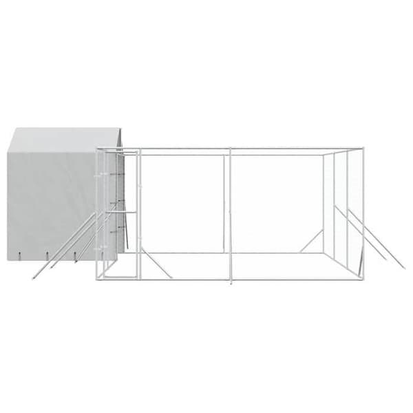 Exklusivt hus - Utomhus hundbur med silvertak 6x6x2,5 m