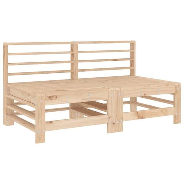 Maison Exclusive - Centrala soffor med kuddar 2 st massiv furu