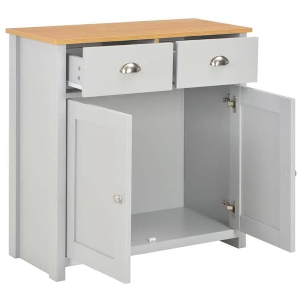 Maison Exclusive - Buffé Grå 79x35x81 cm grå och naturlig träfärg