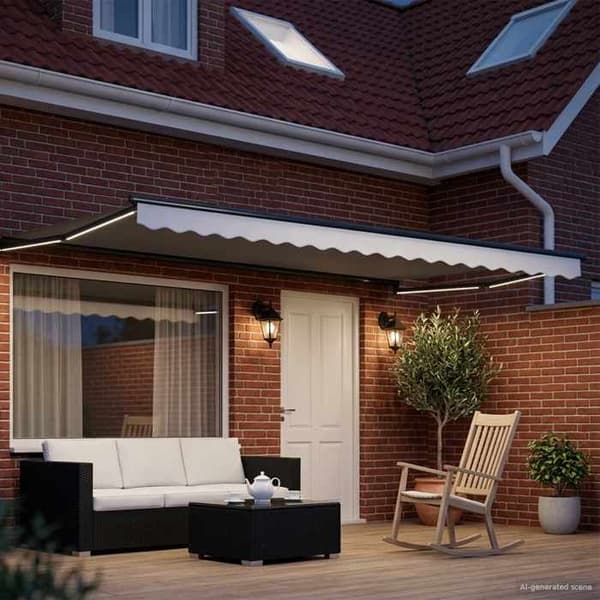 Fällbart tak - EXKLUSIVT HUS - 4×3 m - Motoriserat - Aluminium - LED & väder sensor Vit