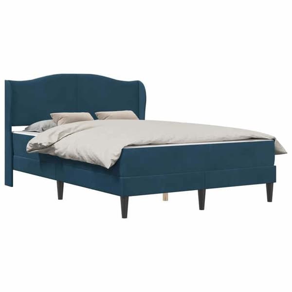 Maison Exclusive - Sängram med blått huvudgavel 140 x 190 cm Sammet