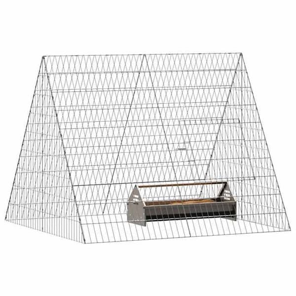 Exklusivt hus - Silverfärgad hönsgård 110 x 100 x 85 cm Galvaniserat stål Silver