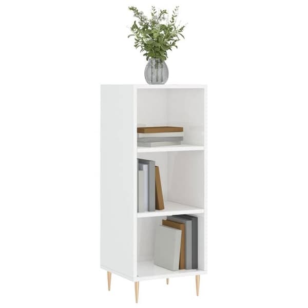 Maison Exclusive - Hvid glans buffet 34,5x32,5x90 cm ingeniørtræ