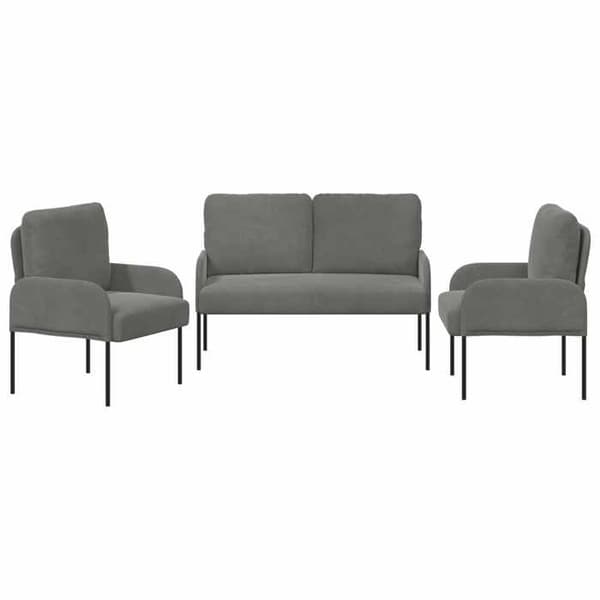 Maison Exclusive - 3-delt sofa sæt Mørkegrå Krydsfiner Mörkgrå