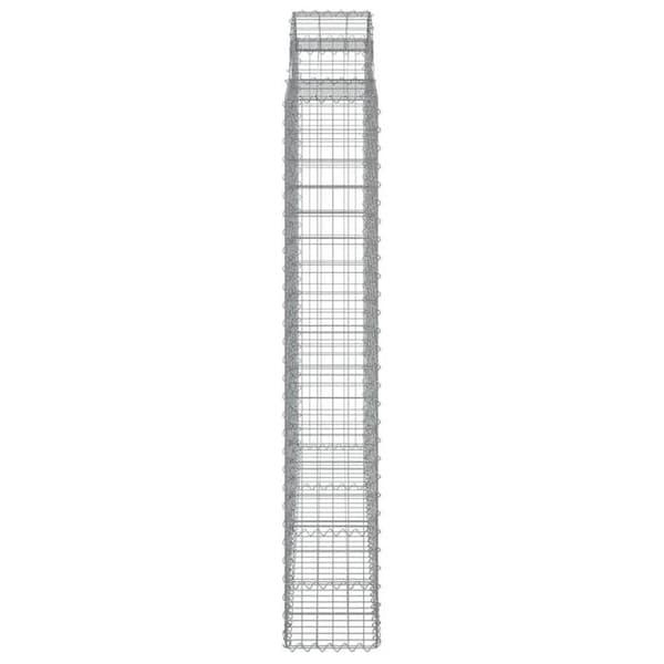 Gabionkorgar - Arqués - 3 st - 200×50×180/200 cm - Galvaniserat järn silver-