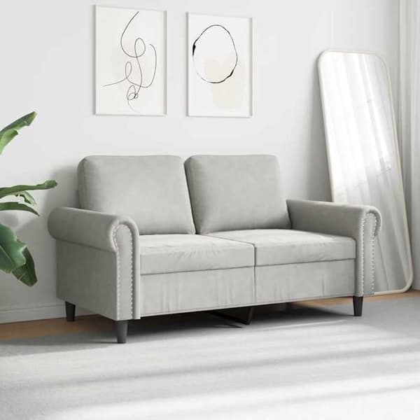 Maison Exclusive - Vaaleanharmaa 2-paikkainen sohva 120 cm Sametti