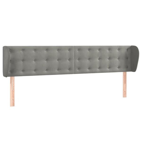 Maison Exclusive - Hovedgærde med ører Lys grå 203x23x78/88 cm Velour Ljusgrått
