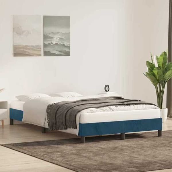 Maison Exclusive - Sängram utan madrass mörkblå 120x210 cm sammet Mörkblå