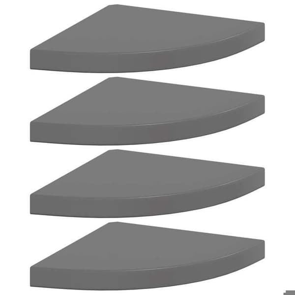Maison Exclusive - Kulma kelluvat hyllyt 4 kpl harmaa kiiltävä 35x35x3,8cm MDF Glänsande grå