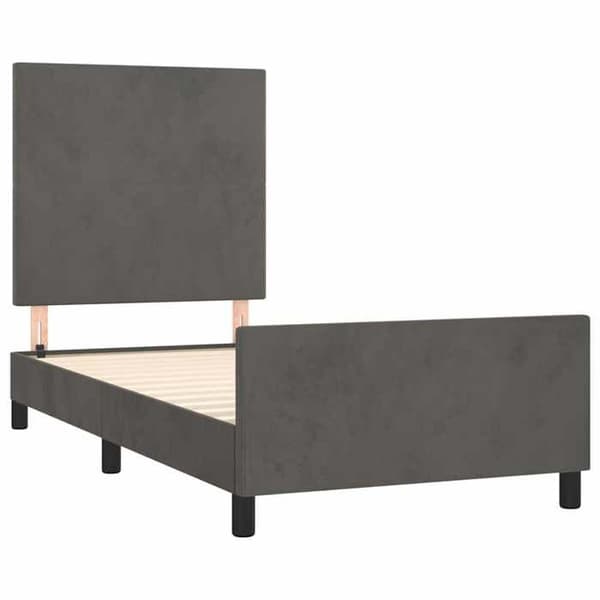 Maison Exclusive - Sängram utan madrass mörkgrå 90x200 cm sammet