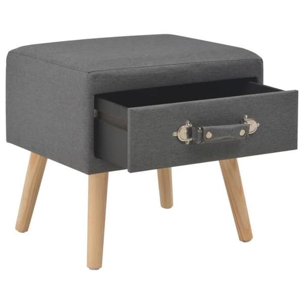 Maison Exclusive - Sängbord Grå mörk 40x35x40 cm Tyg Mörkgrå