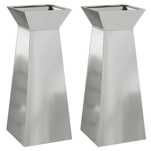 Maison Exclusive - Pelarplanter 2 st Silver 40 x 40 x 100 cm