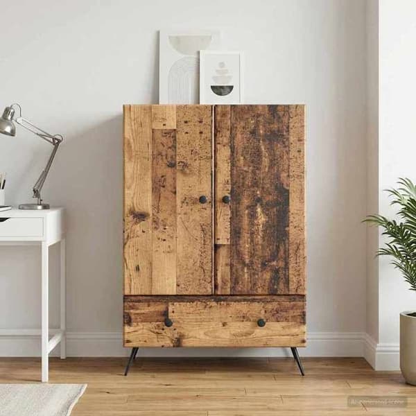 Maison Exclusive - Buffet i gammelt træ 66 x 34,5 x 95 cm ingeniørtræ Ej specificerat