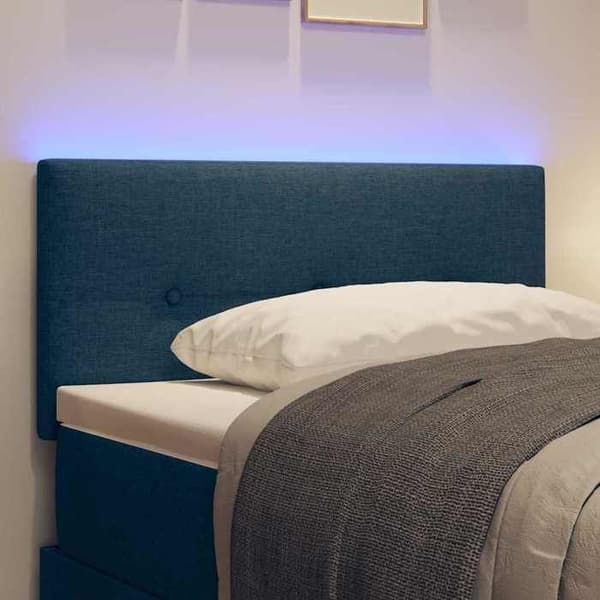 Maison Exclusive - LED-hovedgærde med blå LED-strips 100 cm stof