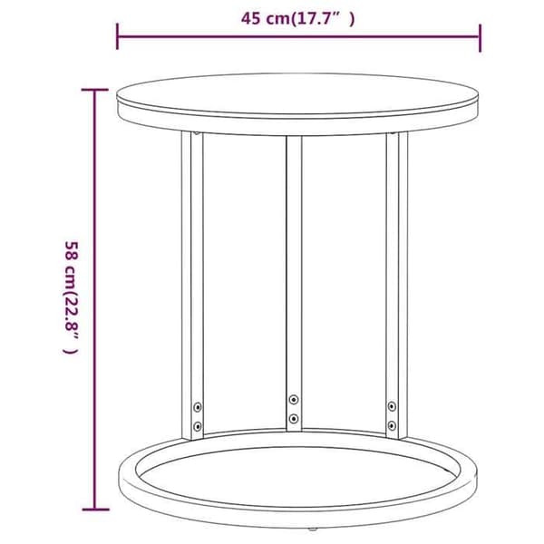 Maison Exclusive - Sidebord Guld og sort 45 cm Hærdet glas