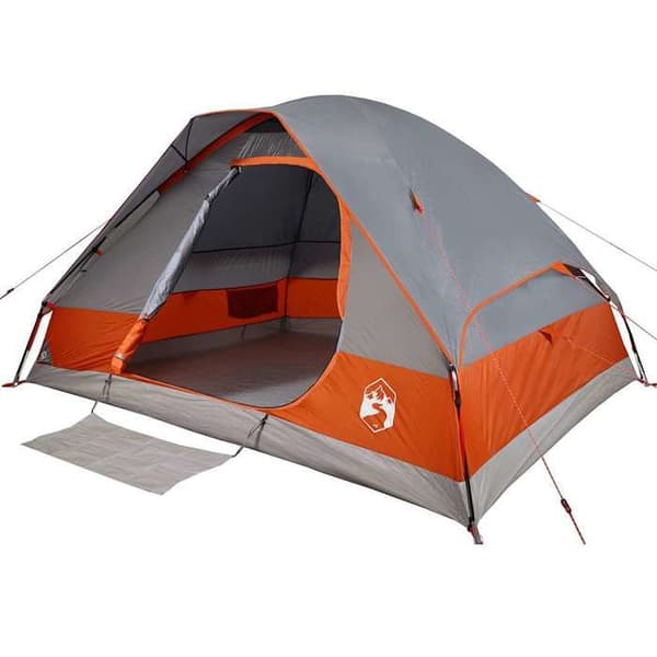 Maison Exclusive - 4-personers grå og orange vandtæt campingdome