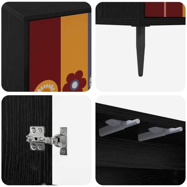 Maison Exclusive - Buffé ESSEN Svart ek 102 x 33 x 76 cm Ingenjörsträ
