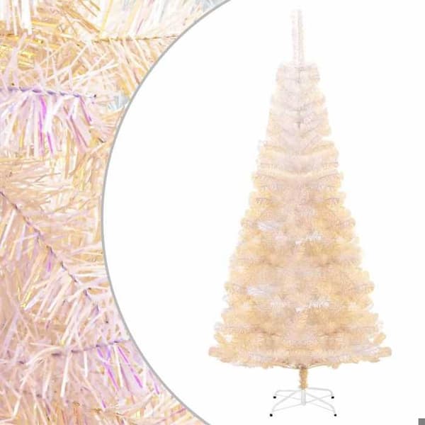 Maison Exclusive - Julgran i konstmaterial med iriserande spetsar Vit 180 cm PVC Iridescent / Vit