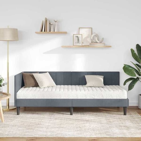 Maison Exclusive - Kulmasänky 2 osaa tummanharmaa 80 x 200 cm Mörkgrå