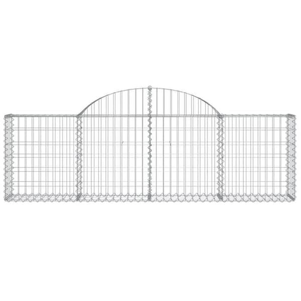 Maison Exclusive - Bågformade gabionkorgar 12 st 200x30x60/80 cm Galvaniserat stål silver-