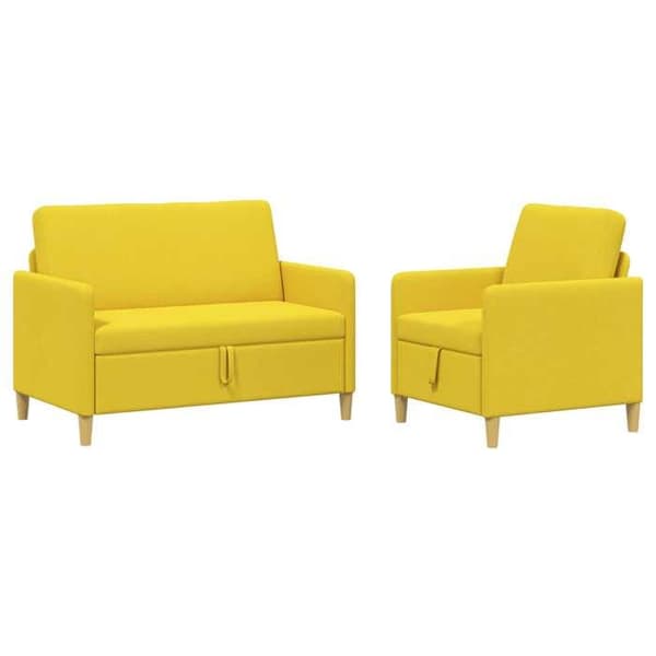 Maison Exclusive - Soffa med förvaring 2 st Gul ljus Polyester