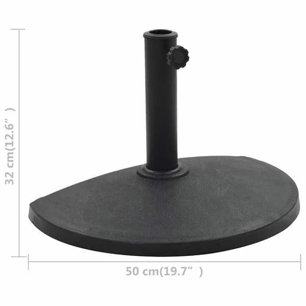 Maison Exclusive - Halvrund parasollfot i polyräsa 9 kg Svart
