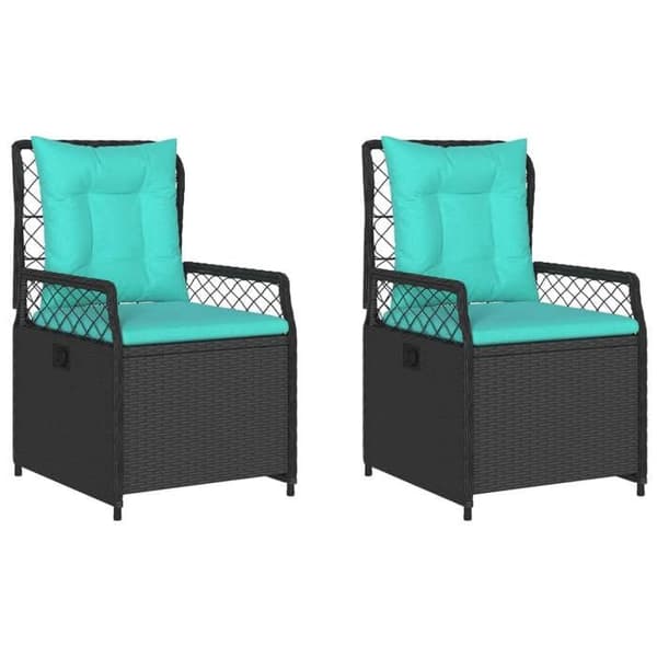 Maison Exclusive - Fällbara trädgårdsstolar set om 2 svart flätad resin Svart