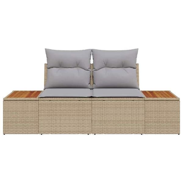Havemøbel - EKSKLUSIV HUS - 184x62x85 cm - 2 pladser - UV-bestandig polyrotin - stålramme beige
