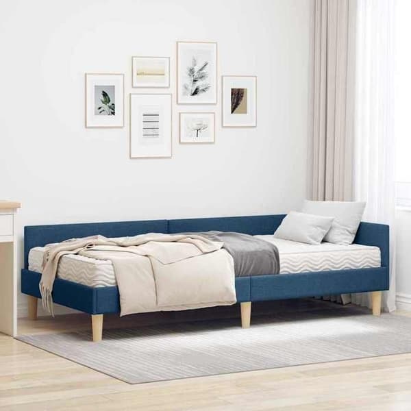 Maison Exclusive - Hörnsängram med madrass 2 st Blå 100 x 200 cm tyg Blå